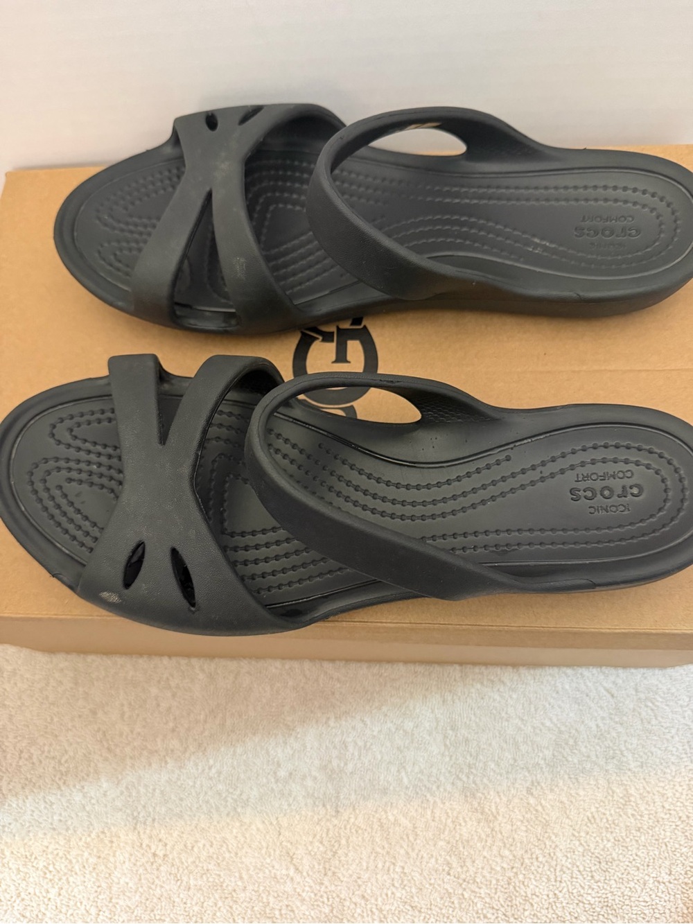 Black Croslite Slip-On Sandals - Picture 2 of 4